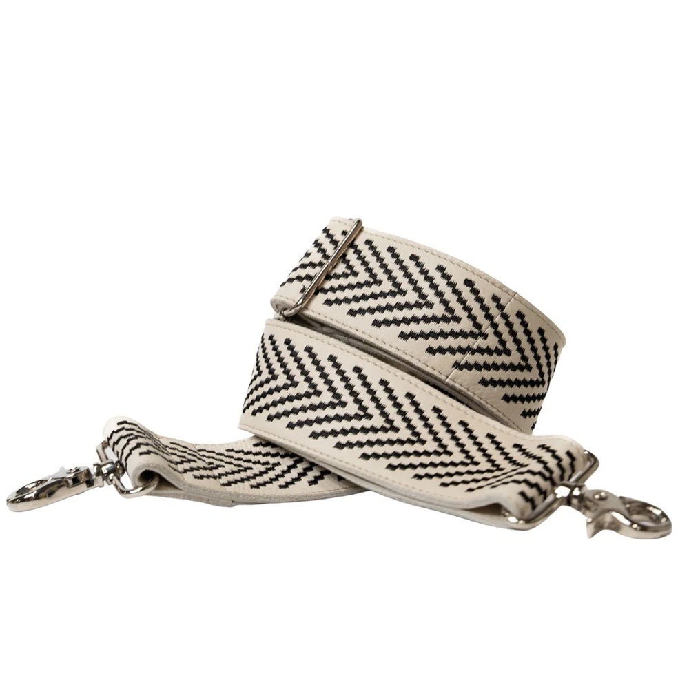 Latico Bowie leather bag strap oat and cream
